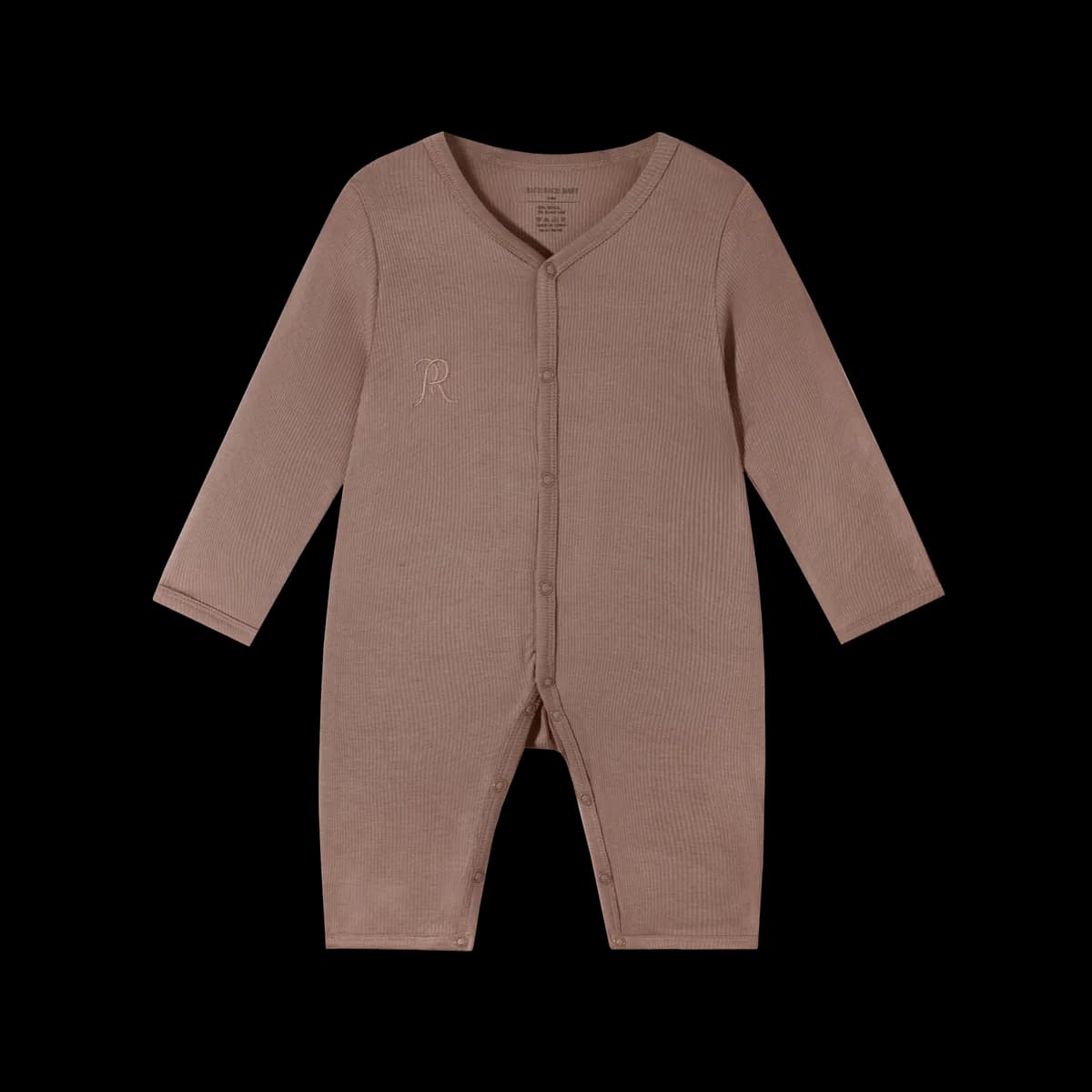 Classic Ribbed Modal Long-Sleeve Snap Romper