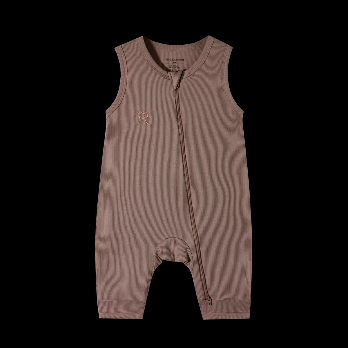 Classic Ribbed Modal Sleeveless Zip Romper