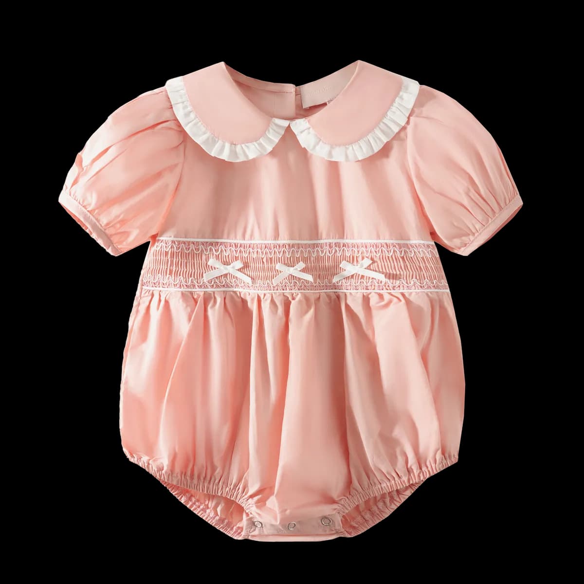 Cotton Ruffle Smocked Bubble Romper