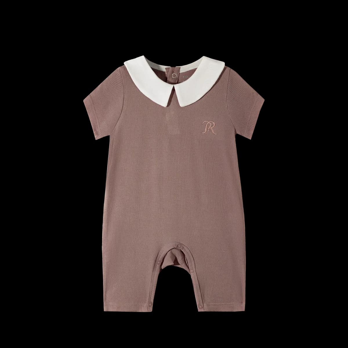 Classic Ribbed Modal Collared Short Romper