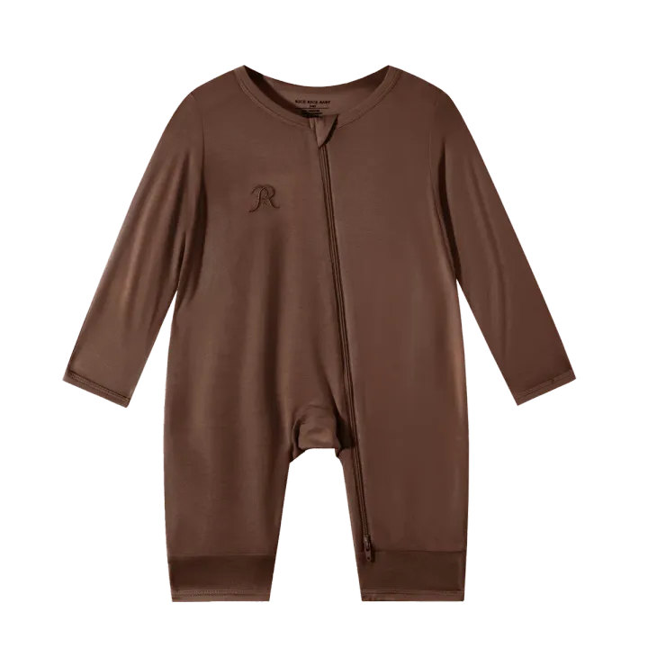 Classic Bamboo Viscose Long-Sleeve Zip Romper