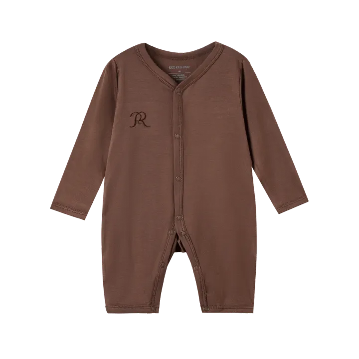 Classic Bamboo Viscose Long-Sleeve Snap Romper