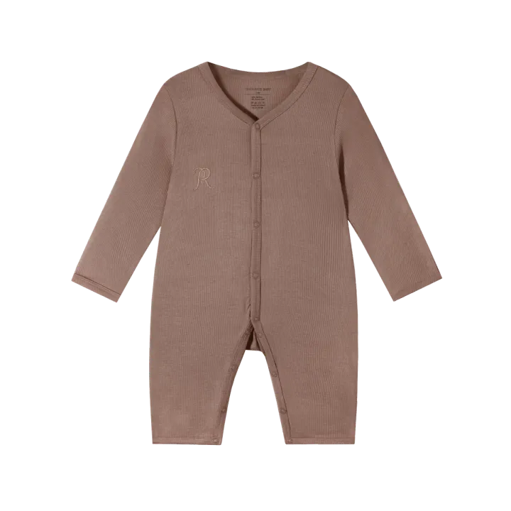 Classic Ribbed Modal Long-Sleeve Snap Romper