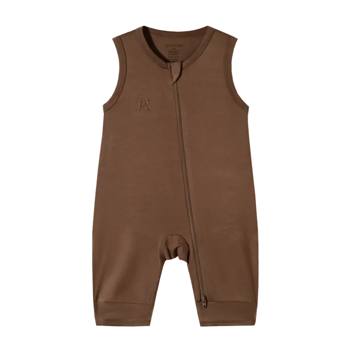 Classic Bamboo Viscose Sleeveless Zip Romper