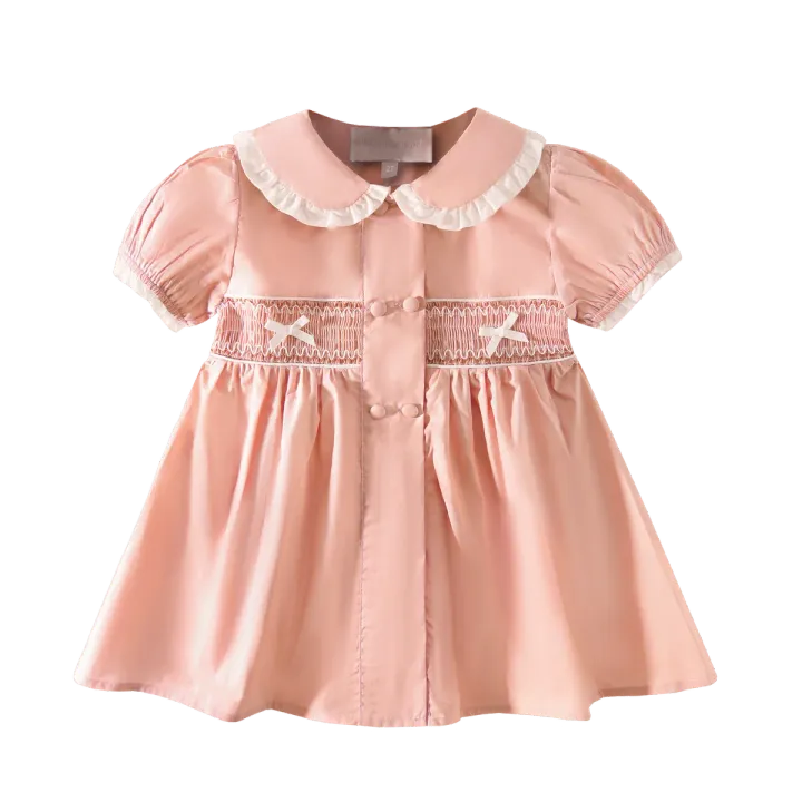 Cotton Smocked Bow Dress