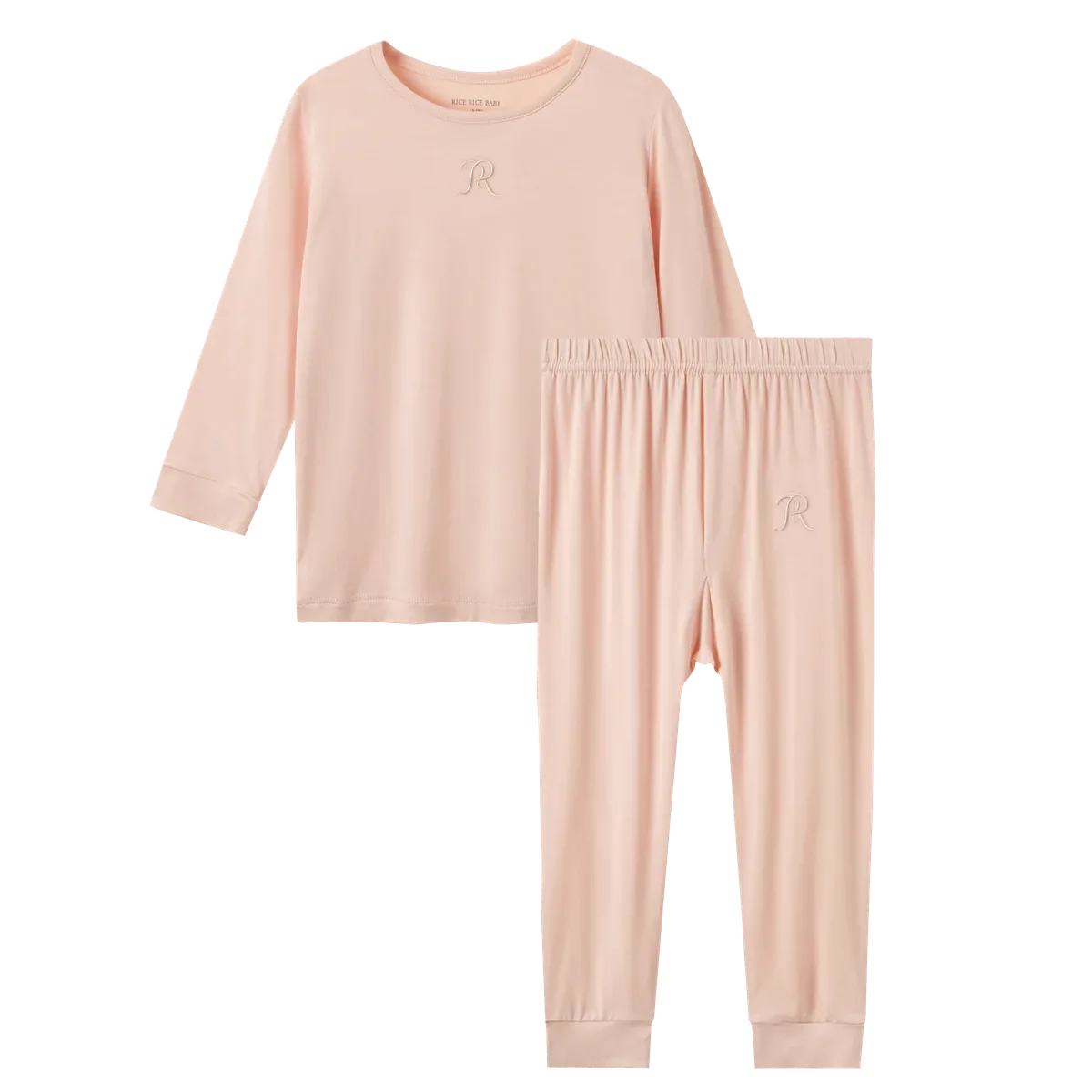 RiceRice Baby bamboo viscose pajama top and pants in Champagne Blush