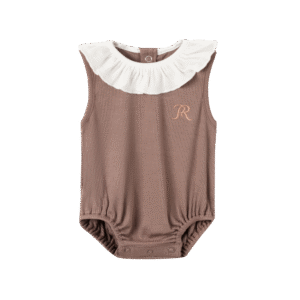 Classic ruffled collar baby bodysuit in modal fabric